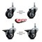 Service Caster 3 Inch Black Polyurethane 10 MM Threaded Stem Caster Set 2 Brakes SCC SCC-TS20S314-PPUB-BLK-M1015-2-PLB-2 - alternate 4
